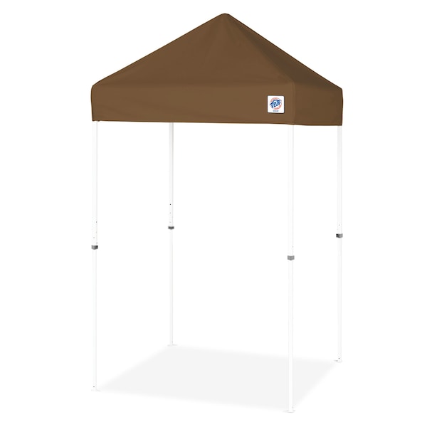 E-Z Up TAA Compliant VUE Shelter, 5' W x 5' L, White Steel Frame, Coyote Brown Top VU2STL05KFWHTCB - main